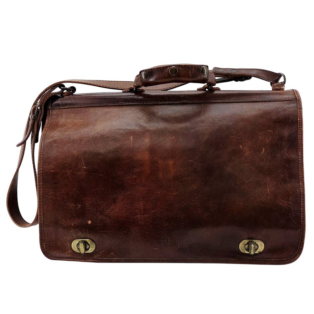 I Medici Firenze Italian Leather Briefcase Messenger Bag - Size 17.5x11.75x5